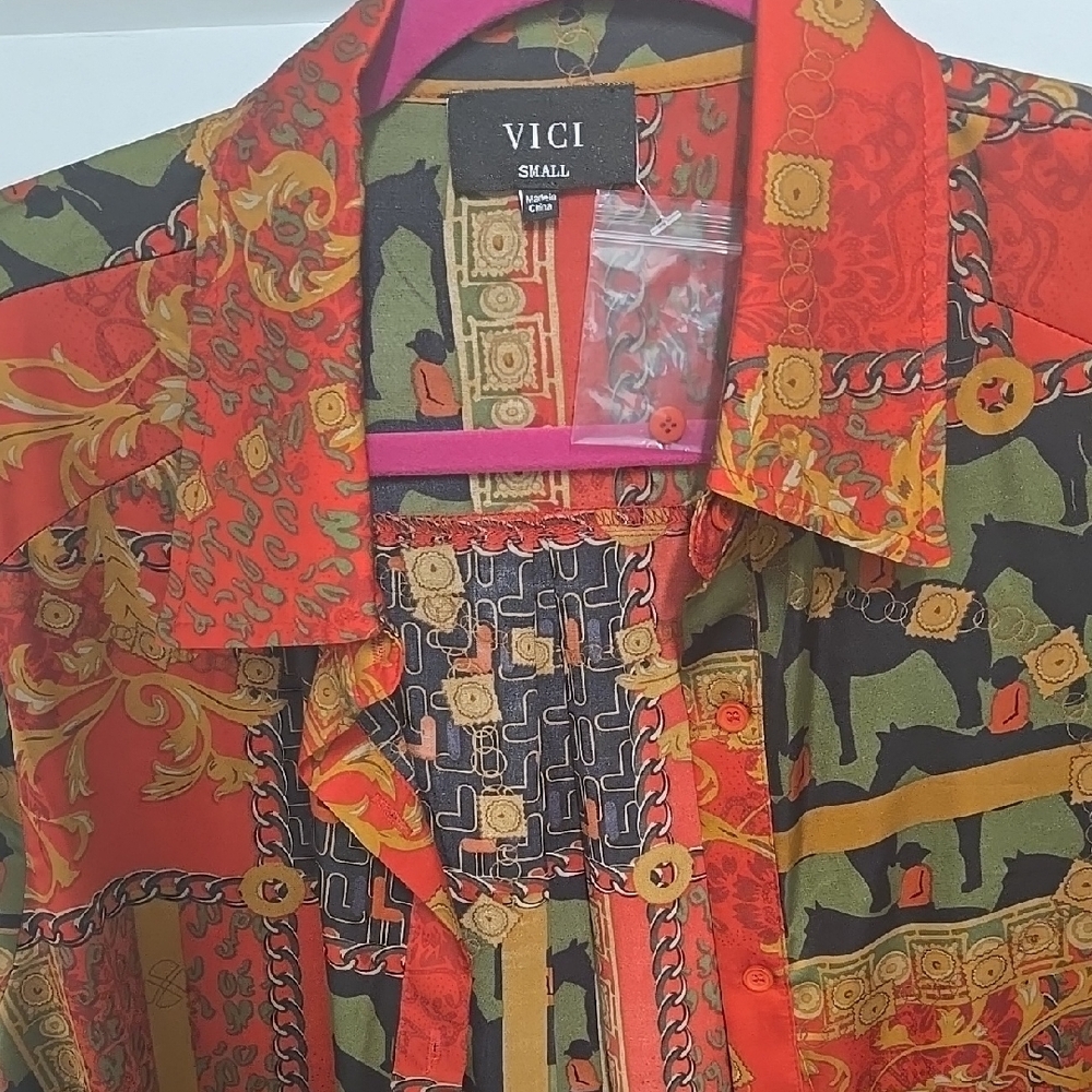 VICI Multicolor Patterned Shirt Dress